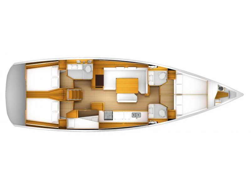 Rzut jachtu Sun Odyssey 519 Impavida