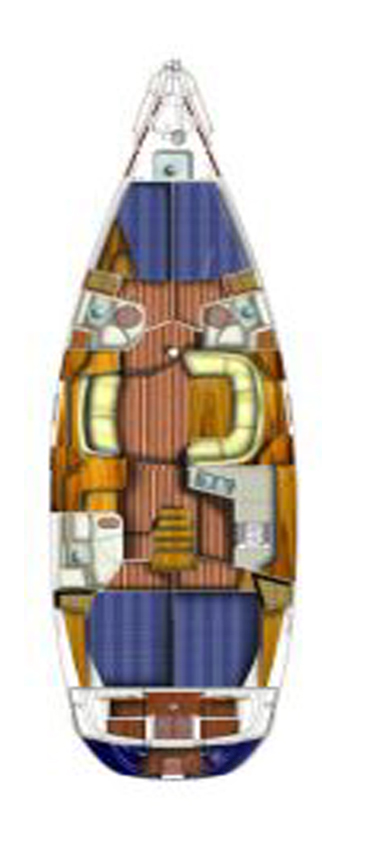 Rzut jachtu Sun Odyssey 49 DS Evita