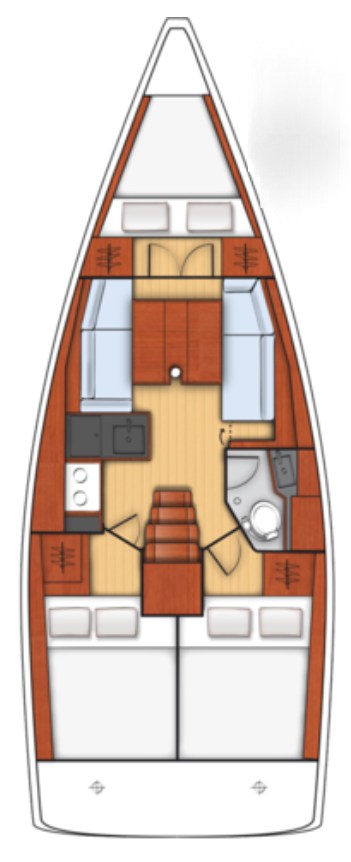 Rzut jachtu Oceanis 35.1 Malilu