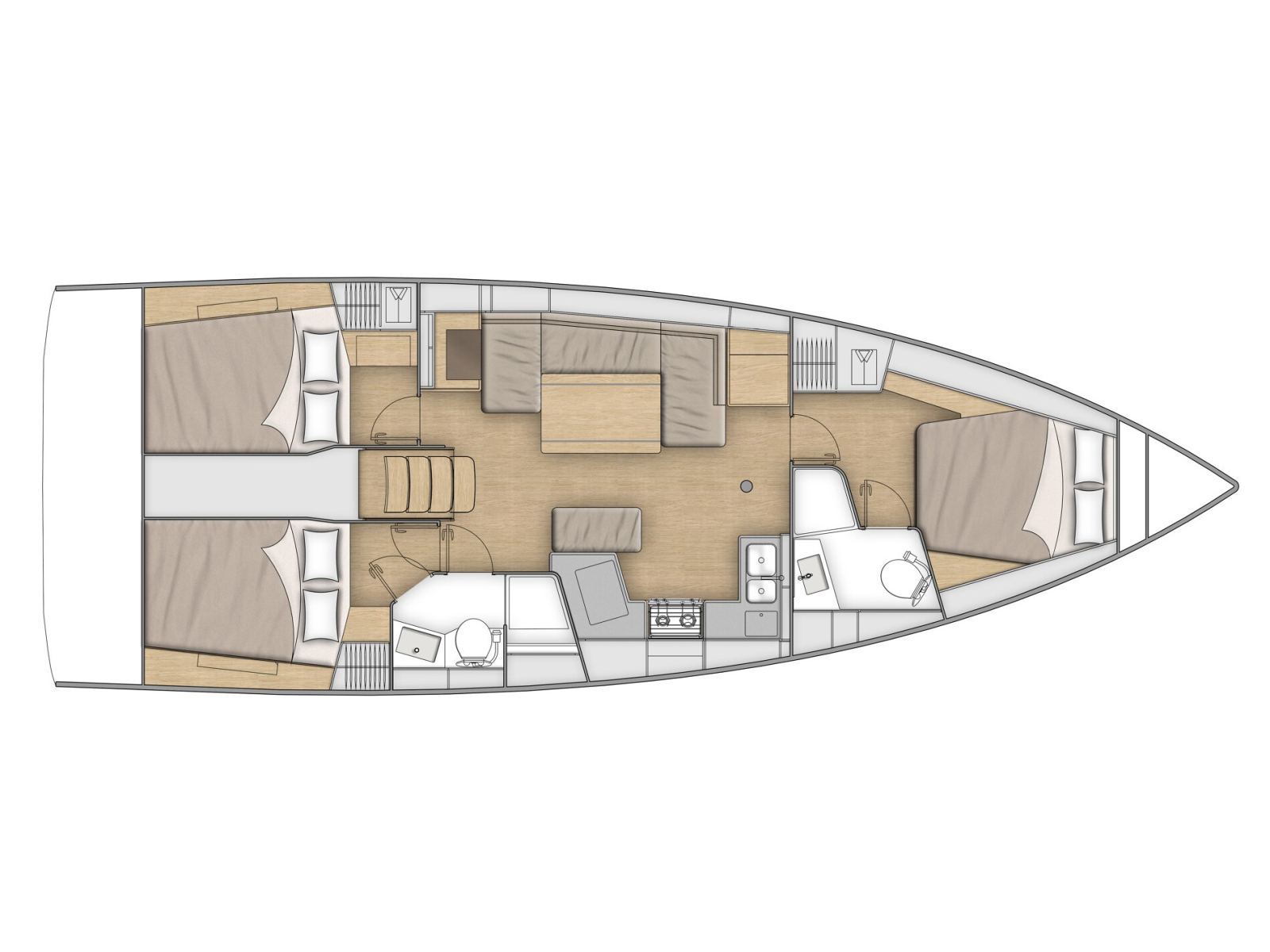 Rzut jachtu Oceanis 40.1 KELANI