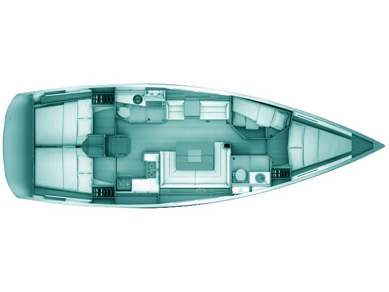 Rzut jachtu Sun Odyssey 439 Eudora