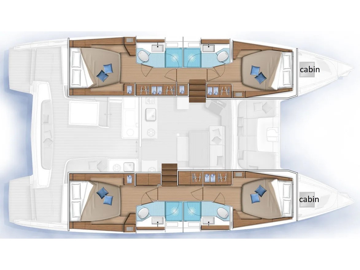 Rzut jachtu Lagoon 46 Premium