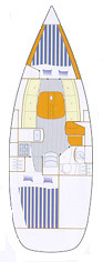 Rzut jachtu First 30 Barboat