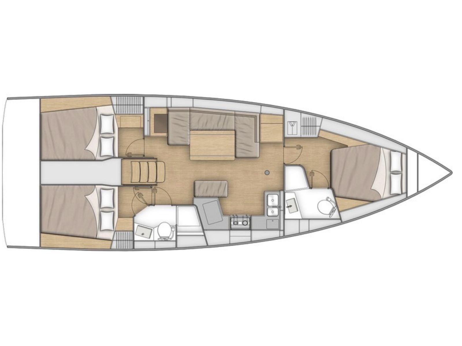 Rzut jachtu Oceanis 40.1 Fearless D
