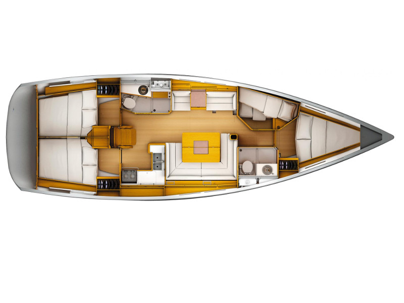 Rzut jachtu Sun Odyssey 449 Baez