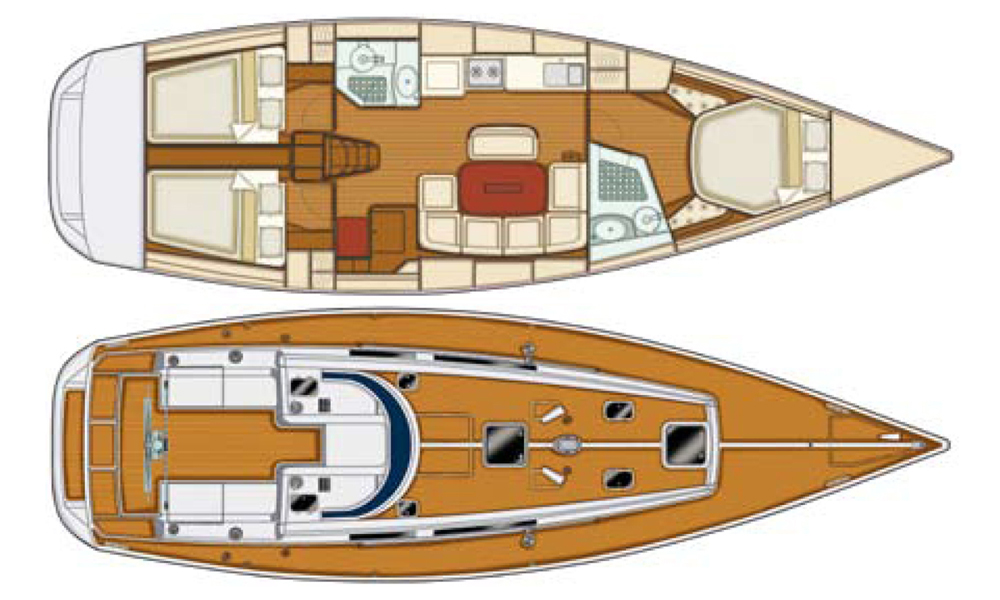 Rzut jachtu Grand Soleil 43 Skalice