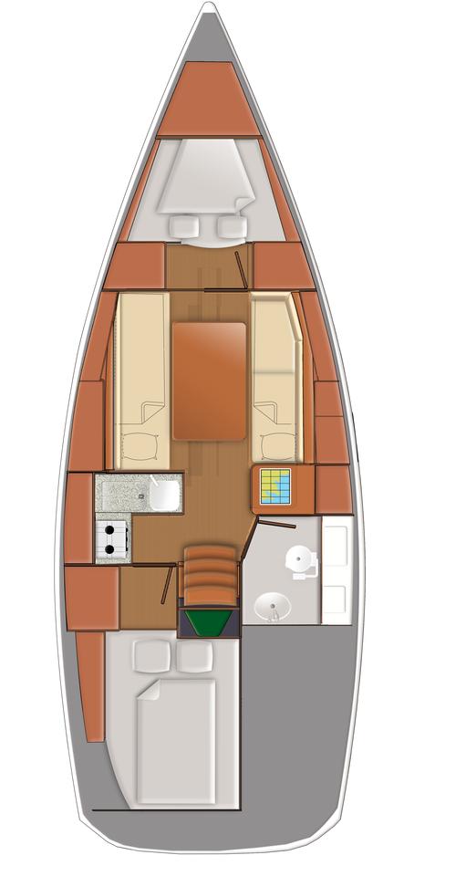 Rzut jachtu Sun Odyssey 319 Spider Kiss