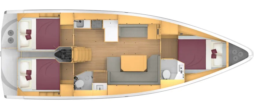 Rzut jachtu Bavaria C42 Sakura J