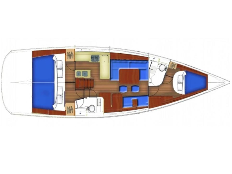 Rzut jachtu Oceanis 46 Juliette