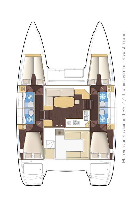Rzut jachtu Lagoon 400 S2 Mare Quiero