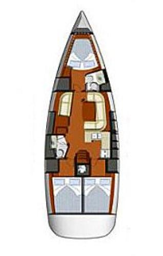 Rzut jachtu Sun Odyssey 42i Performance Margot