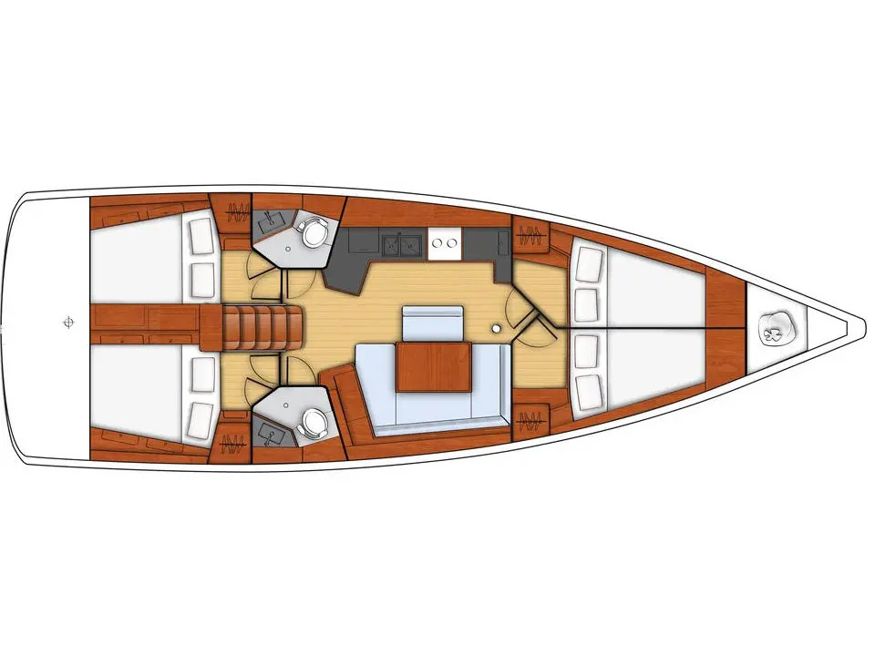 Rzut jachtu Oceanis 45 ADA 3