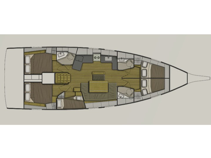 Rzut jachtu Oceanis 46.1 Bar-Bar