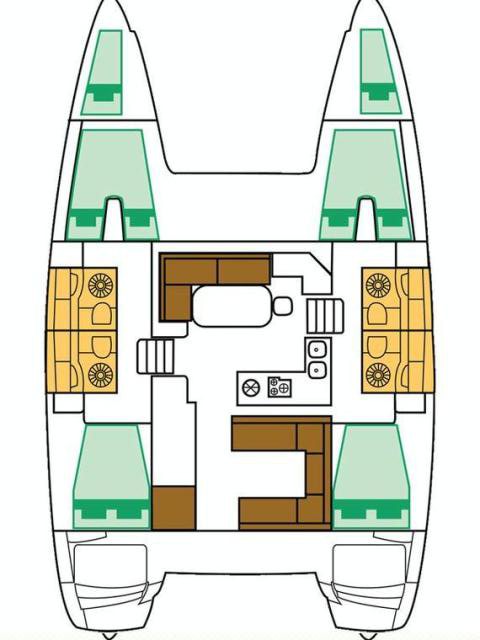 Rzut jachtu Lagoon 400 S2 Tulip