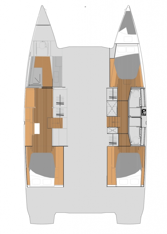 Rzut jachtu Fountaine Pajot Elba 45 White Bird