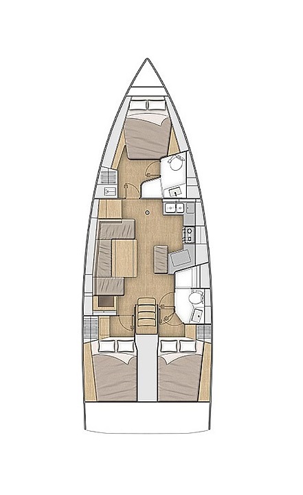 Rzut jachtu Oceanis 40.1 Monterey