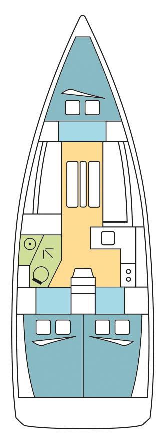 Rzut jachtu Sun Odyssey 349 LOON