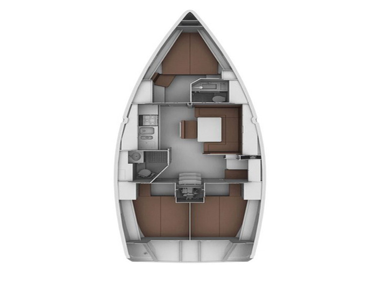 Rzut jachtu Bavaria Cruiser 40 Priceless