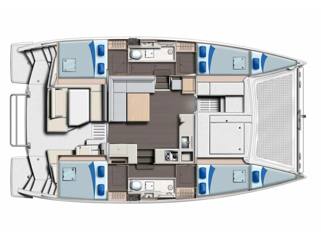 Rzut jachtu Leopard 40 Sunsail 404 Classic