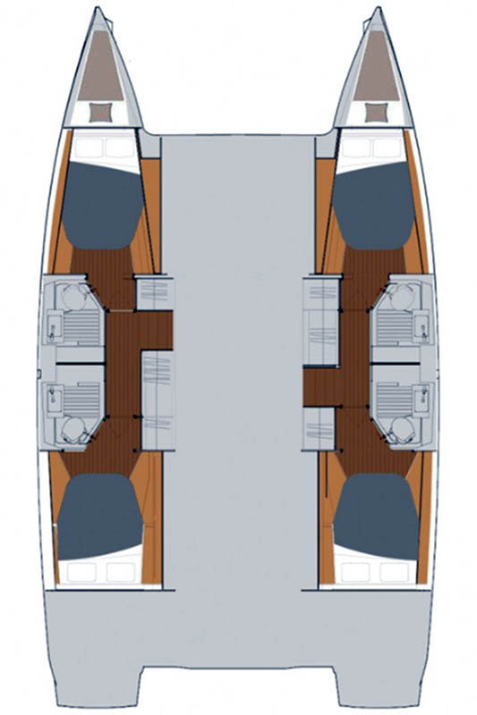 Rzut jachtu Fountaine Pajot Astrea 42 Barramundi III