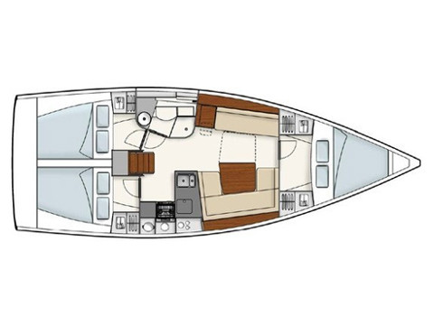Rzut jachtu Hanse 385 Capriccio