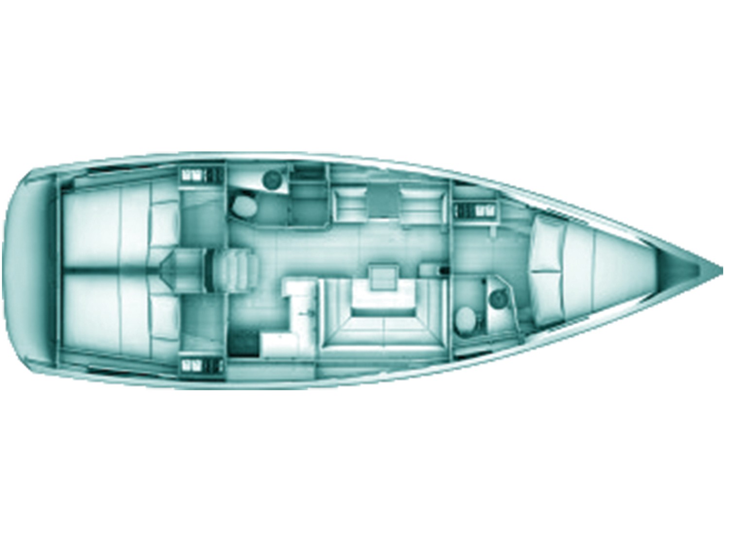 Rzut jachtu Sun Odyssey 419 Eulimene