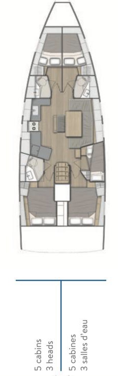 Rzut jachtu Oceanis 46.1 Bellagio
