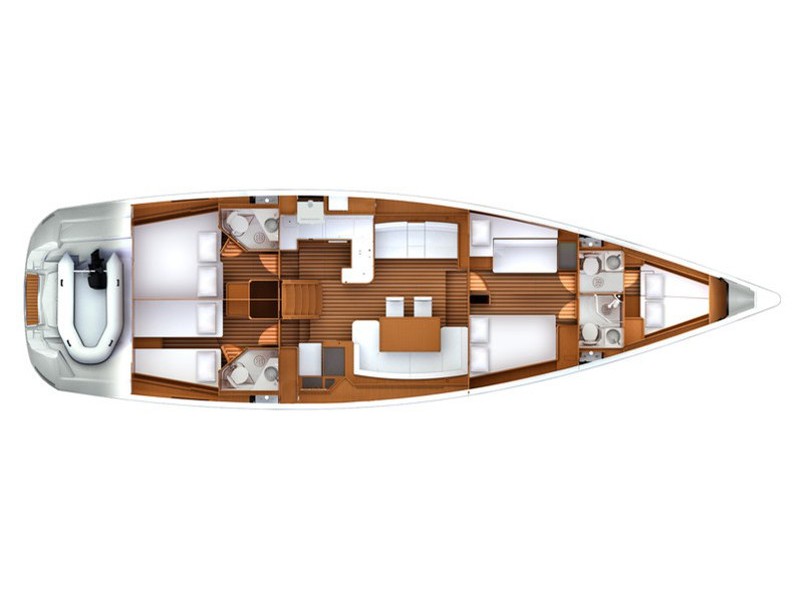Rzut jachtu Jeanneau 57 Summerdream