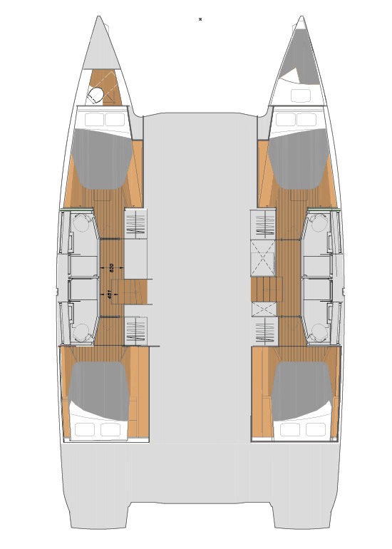 Rzut jachtu Fountaine Pajot Elba 45 Olympia Athena