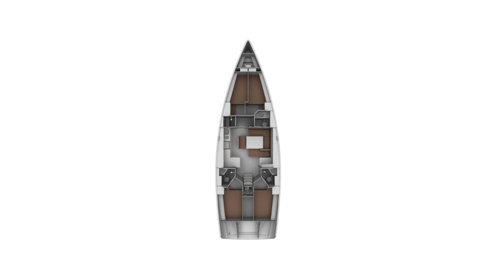 Rzut jachtu Bavaria Cruiser 45 Saffron