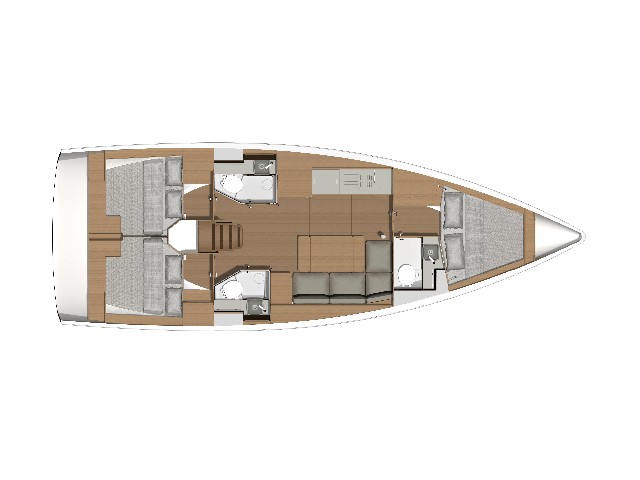 Rzut jachtu Dufour 390 Grand Large Swell