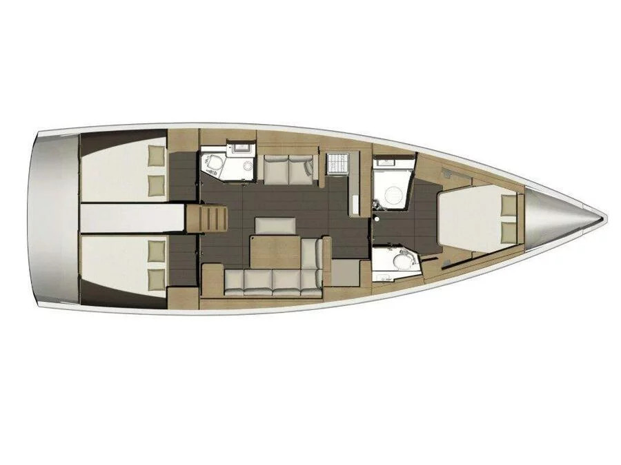 Rzut jachtu Dufour 460 Grand Large Fantasea