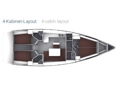 Rzut jachtu Bavaria Cruiser 46 Batukaan
