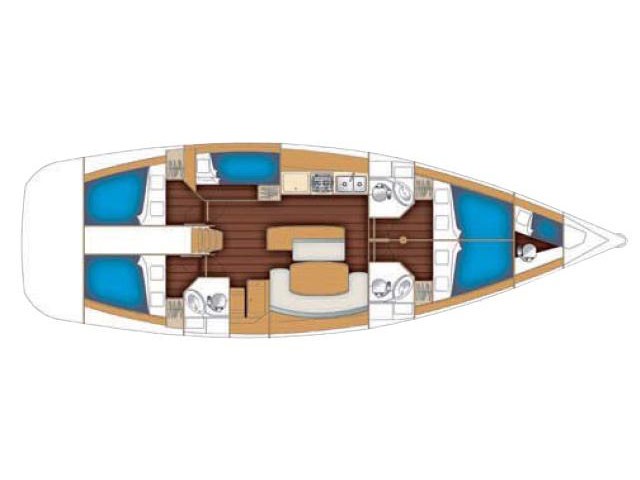 Rzut jachtu Cyclades 50.5 Christina (Pax 12)