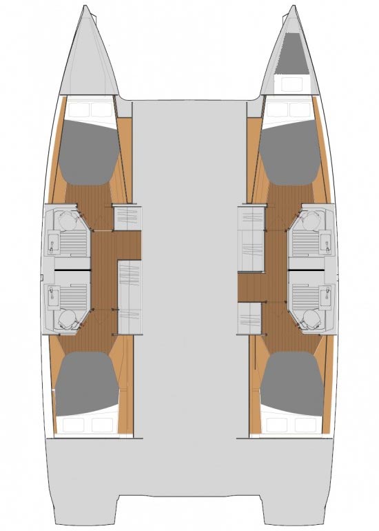 Rzut jachtu Fountaine Pajot Astrea 42 Ariel