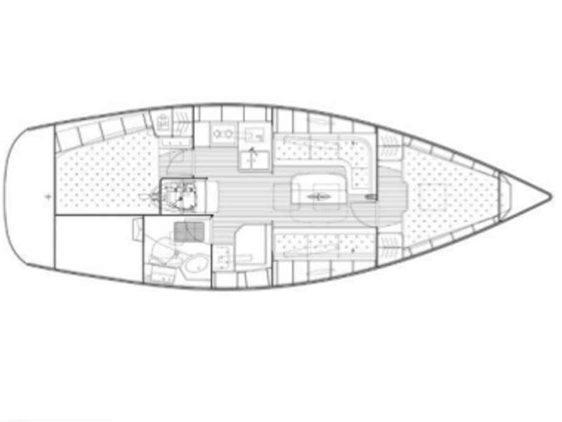 Rzut jachtu Bavaria 34 Cruiser Skippy