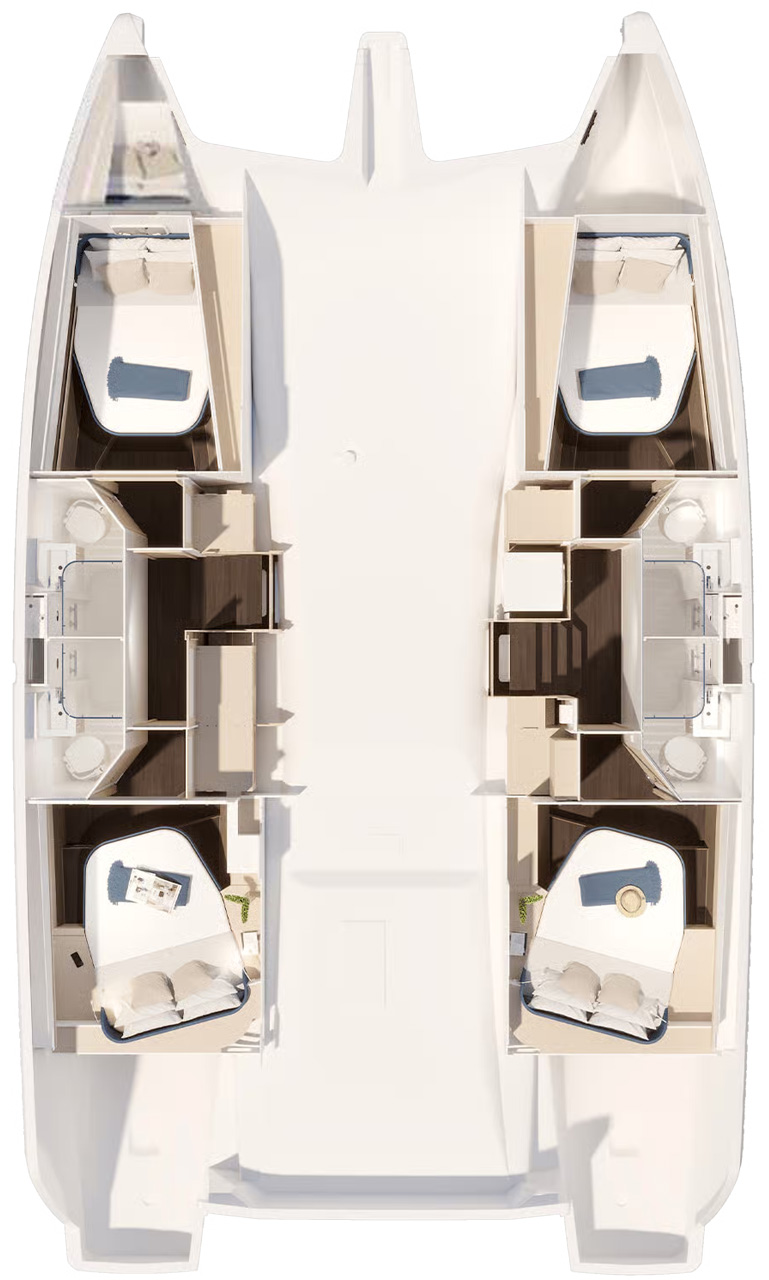 Rzut jachtu Fountaine Pajot FP 44 Quatuor Makatea
