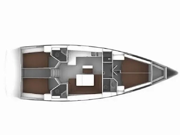 Rzut jachtu Bavaria Cruiser 46 Aquilo