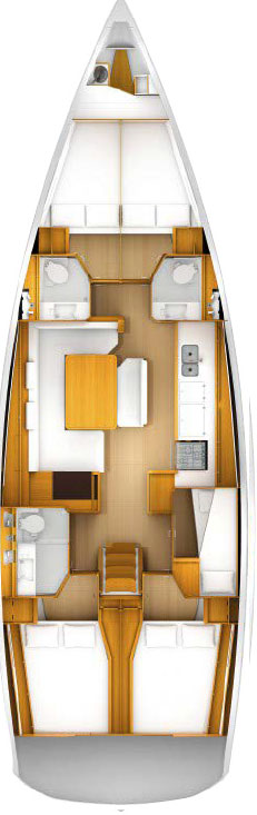 Rzut jachtu Sun Odyssey 519 Aethra