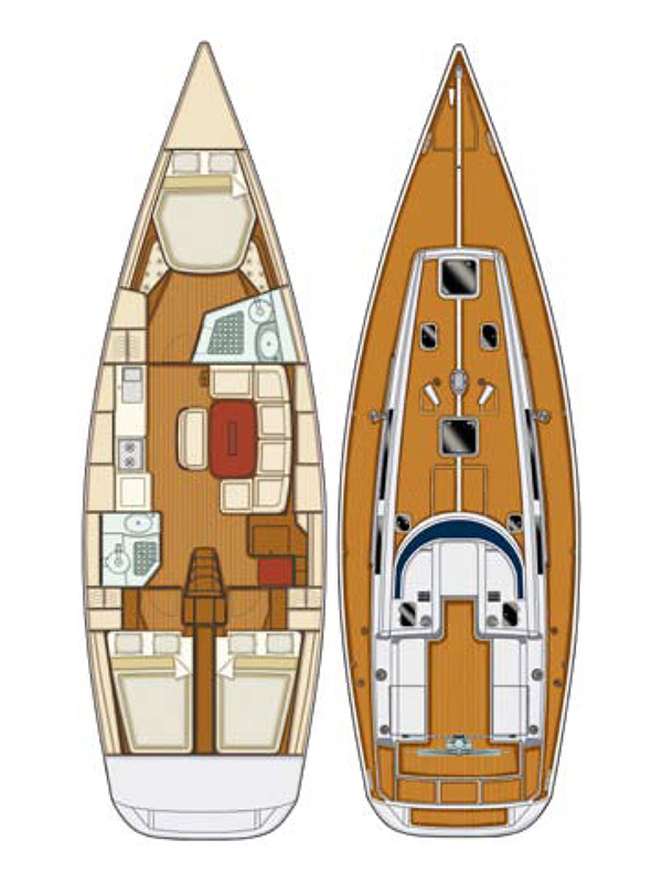 Rzut jachtu Grand Soleil 43 Skalice