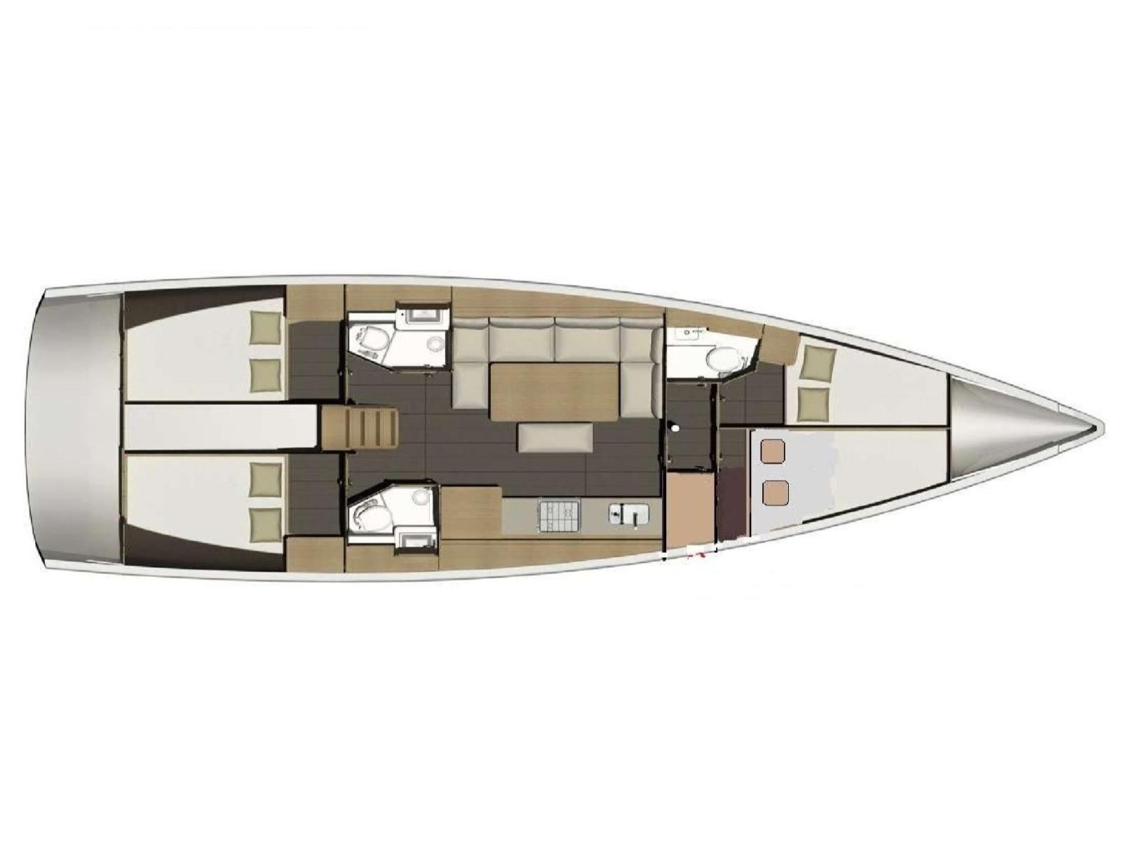 Rzut jachtu Dufour 460 Grand Large Nora