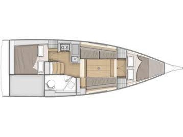 Rzut jachtu Oceanis 30.1 Fregugetta
