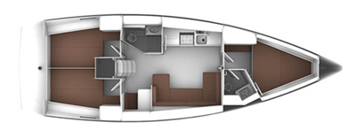 Rzut jachtu Bavaria Cruiser 41 Vittoria
