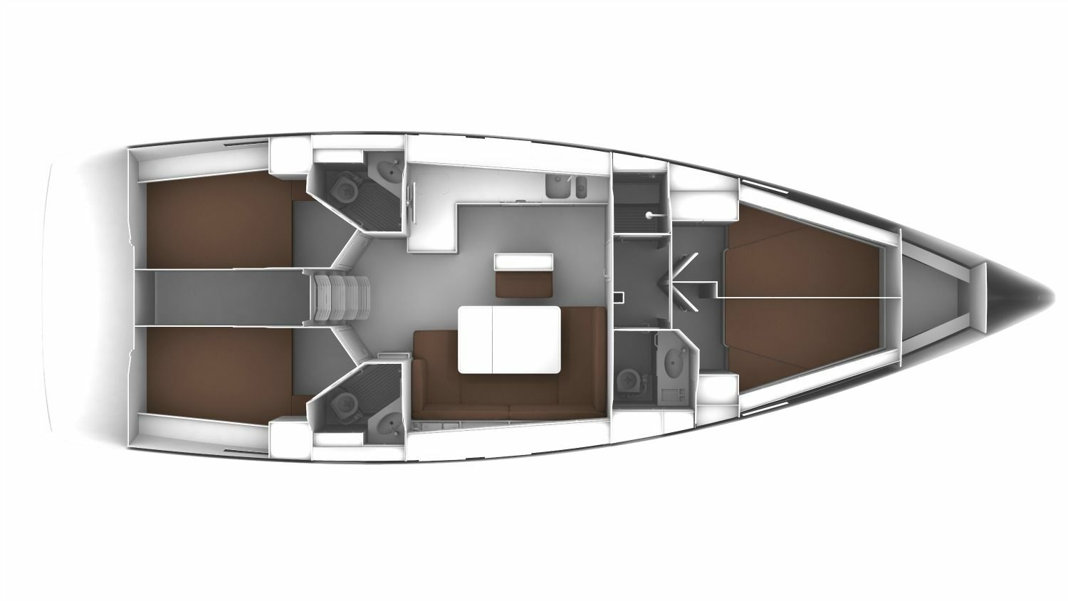 Rzut jachtu Bavaria Cruiser 46 Nereus