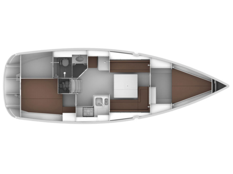 Rzut jachtu Bavaria 36 Cruiser Coregone