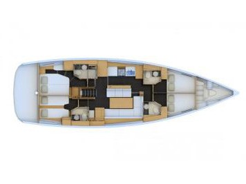 Rzut jachtu Jeanneau 54 BLUE DREAM