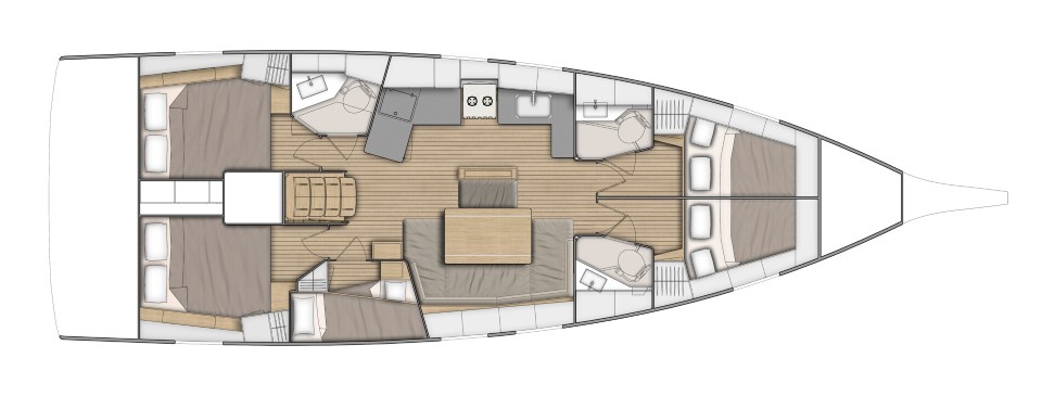 Rzut jachtu Oceanis 46.1 Ivy