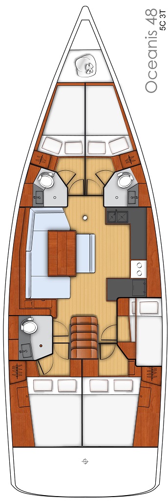 Rzut jachtu Oceanis 48 Filomena