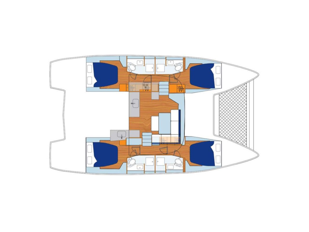 Rzut jachtu Lagoon 46 Sunsail 46 Cat Classic