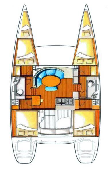 Rzut jachtu Lagoon 380 S2 Pegasus